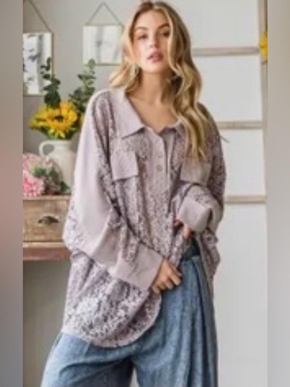 oli & hali purple lace shirt